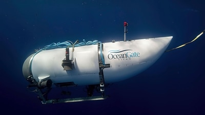 IRescuers raced against time to find the missing submersible carrying Harding and four other people, who were reported overdue Sunday night. (AP) IRescuers raced against time to find the missing submersible carrying Harding and four other people, who were reported overdue Sunday night. (AP)