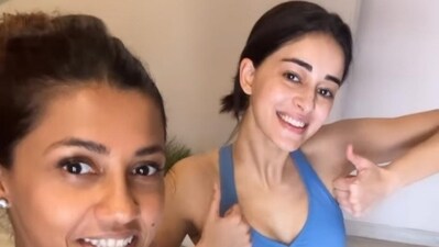 Actor Ananya panday shared a small clip on Instgaram Stories after her yoga class. She wrote along with it, “108 surya namaskars on International Yoga Day.” She wore blue workout clothes in the clip. Actor Ananya panday shared a small clip on Instgaram Stories after her yoga class. She wrote along with it, “108 surya namaskars on International Yoga Day.” She wore blue workout clothes in the clip. 