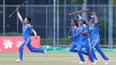 Team India players celebrate after winning the Women's Emerging Teams Asia Cup (BCCI) Team India players celebrate after winning the Women's Emerging Teams Asia Cup (BCCI)