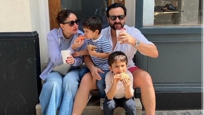 Kareena Kapoor and Saif Ali Khan with sons Taimur and Jehangir. Kareena Kapoor and Saif Ali Khan with sons Taimur and Jehangir.