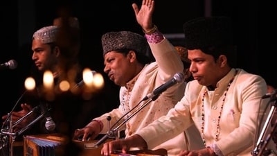 Sufi Music (Kashmir): Sufi music is deeply rooted in the spiritual traditions of Kashmir. It often features devotional poetry and mesmerizing vocals, accompanied by instruments like the santoor, rabab, and tabla. (HT Photo (Raj K Raj) ) Sufi Music (Kashmir): Sufi music is deeply rooted in the spiritual traditions of Kashmir. It often features devotional poetry and mesmerizing vocals, accompanied by instruments like the santoor, rabab, and tabla. (HT Photo (Raj K Raj) )
