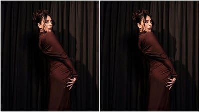 Styled by fashion stylist Karishma Diwan, Sobhita wore her tresses into a messy top knot and left a few strands of hair around her face open in wavy curls.&nbsp; (Instagram/@sobhitad)