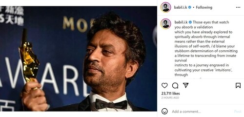 Babil Khan penned a note on Irrfan. Babil Khan penned a note on Irrfan.