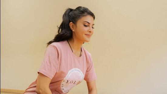 Actor Jacqueliene Fernandez poses for HT City on the occasion of International Yoga Day.