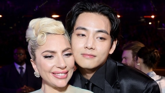 BTS' V shares throwback photos with Lady Gaga at the 2022 Grammys. (Image Credit: Getty Images)