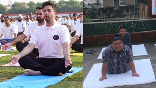 How politicians are celebrating International Yoga Day.
