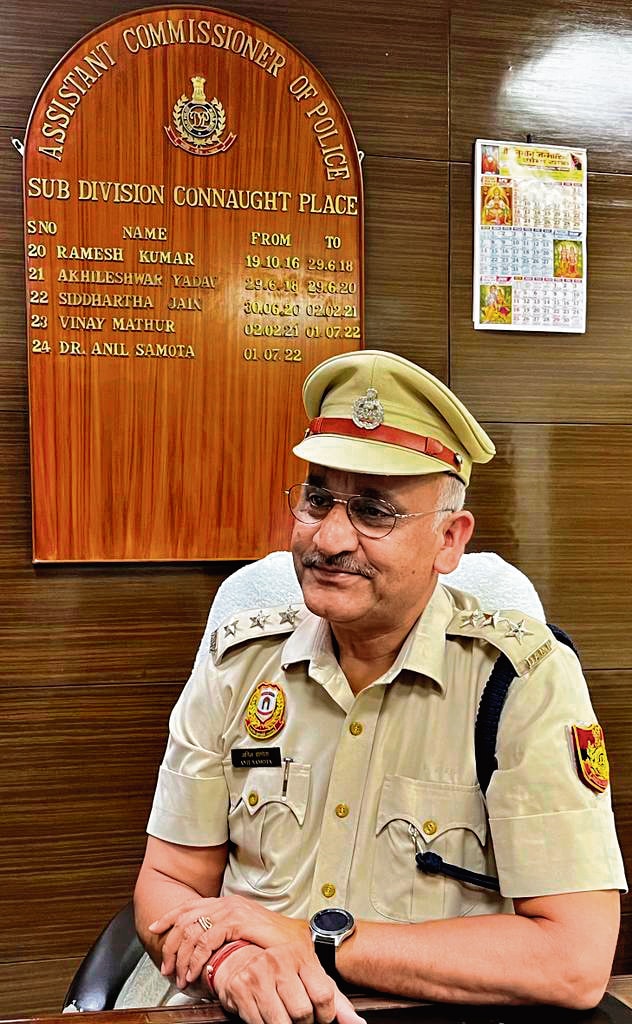Anil Samota, ACP, Connaught Place, contributed lyrics to the Delhi Police song titled Abhimaan Mera in 2020. Anil Samota, ACP, Connaught Place, contributed lyrics to the Delhi Police song titled Abhimaan Mera in 2020.