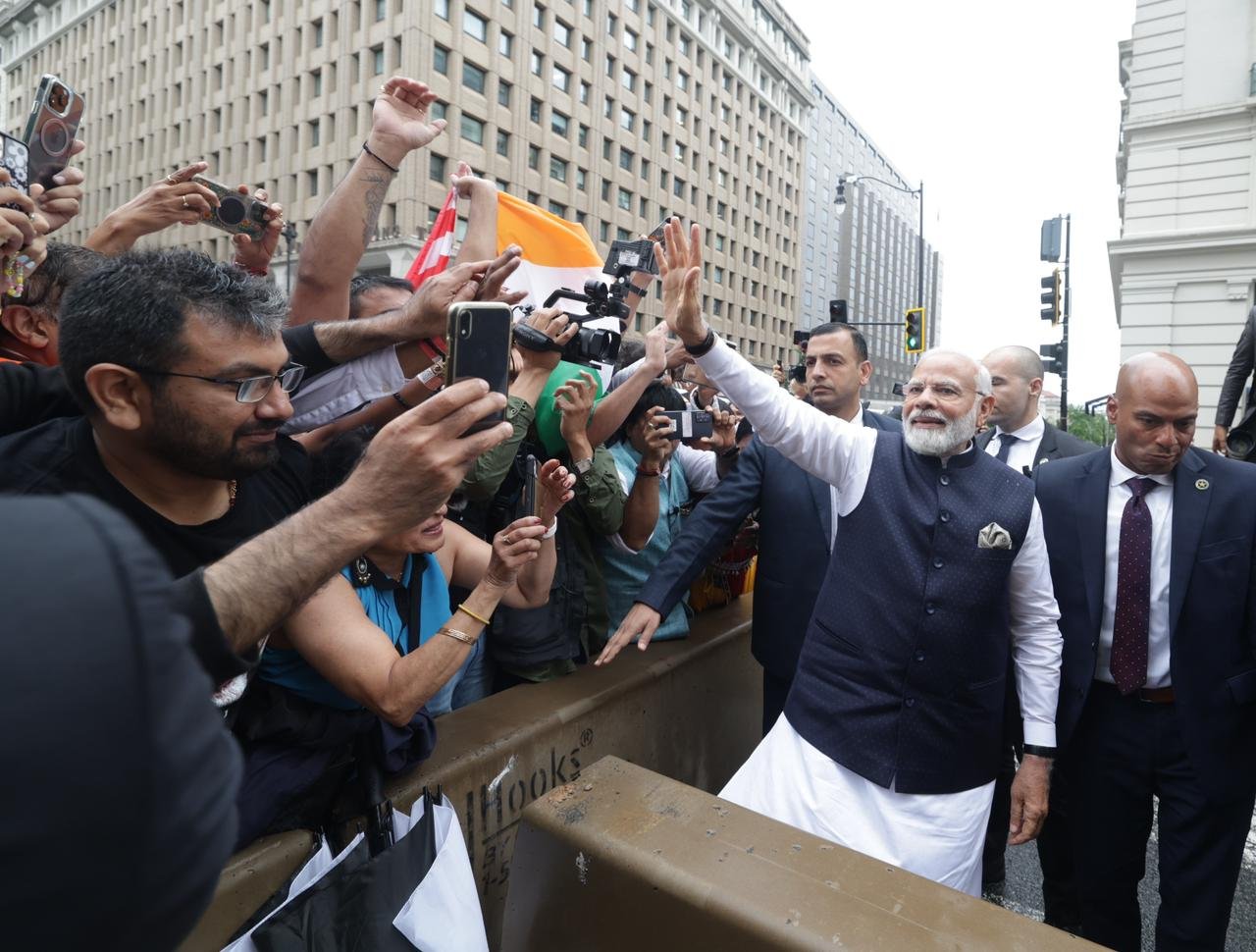 Prime Minister Narendra Modi interacts with Indian diaspora in Washington, US. (PM Modi/Twitter) Prime Minister Narendra Modi interacts with Indian diaspora in Washington, US. (PM Modi/Twitter)