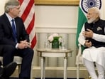 Washington DC, June 22 (ANI): Prime Minister Narendra Modi meets H. Lawrence Culp Jr, Chairman and CEO, General Electric and CEO, General Electric Aerospace, at White House in Washington DC, in USA on Wednesday. (via PIB)