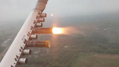 A plane flew to a height of 5,000ft from the institute’s airstrip, firing powder spray amid thick clouds, which resulted in heavy rain. (Sourced) A plane flew to a height of 5,000ft from the institute’s airstrip, firing powder spray amid thick clouds, which resulted in heavy rain. (Sourced)