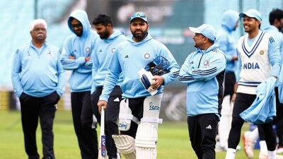 India's Rohit Sharma during practice (Reuters)