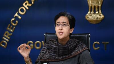 Delhi power minister Atishi at a press conference on Thursday. (Sanchit Khanna/HT Photo) Delhi power minister Atishi at a press conference on Thursday. (Sanchit Khanna/HT Photo)
