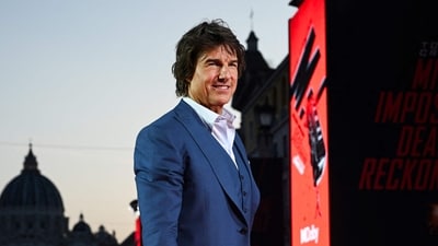 Tom Cruise poses during the red carpet premiere of Mission Impossible 7 in Rome. (AFP) Tom Cruise poses during the red carpet premiere of Mission Impossible 7 in Rome. (AFP)