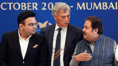 BCCI President Roger Binny with Secretary Jay Shah and Vice President Rajeev Shukla during the 91st Annual General Meeting (PTI) BCCI President Roger Binny with Secretary Jay Shah and Vice President Rajeev Shukla during the 91st Annual General Meeting (PTI)