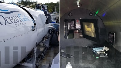 The image, taken in 2019, shows the inside of Titan submersible. The vessel went missing on June 18. (Reddit/@ glibjibb) The image, taken in 2019, shows the inside of Titan submersible. The vessel went missing on June 18. (Reddit/@ glibjibb)