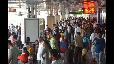 Rush at Chandigarh railway station. (HT File) Rush at Chandigarh railway station. (HT File)