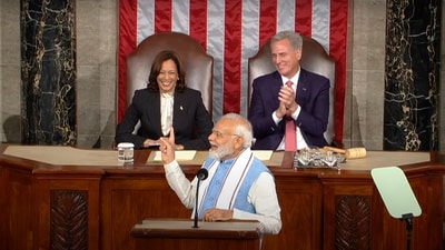 Prime minister Narendra Modi specifically mentioned the achievement of US vice president, India-origin Kamala Harris. (YouTube/Narendra Modi) Prime minister Narendra Modi specifically mentioned the achievement of US vice president, India-origin Kamala Harris. (YouTube/Narendra Modi)