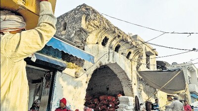 The street lies in Gurugram’s Sadar Bazar, adorned with the old Ghamand Sarai gateway. The street lies in Gurugram’s Sadar Bazar, adorned with the old Ghamand Sarai gateway.