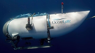 This photo provided by OceanGate Expeditions shows a submersible vessel named Titan used to visit the wreckage site of the Titanic (OceanGate Expeditions via AP) (AP) This photo provided by OceanGate Expeditions shows a submersible vessel named Titan used to visit the wreckage site of the Titanic (OceanGate Expeditions via AP) (AP)