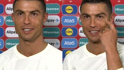 Cristiano Ronaldo during a media interaction. Cristiano Ronaldo during a media interaction.