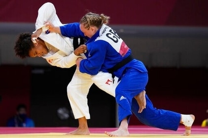 Judo players in the Olympics. (AP)