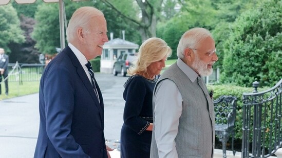 PM Modi at White House for a private engagement with the US president, Joe Biden and the first lady Jill Biden. (PIB)