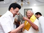 Tamil Nadu Chief Minister M K Stalin meets RJD chief Lalu Prasad in Patna, Thursday, June 22, 2023. 