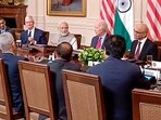 Prime Minister Narendra Modi and President Joe Biden in a meeting with American and Indian business leaders at the White House, Washington, Friday,