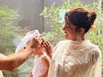 Priyanka Chopra and Nick Jonas make Malti try her first fascinator for Royal Ascot. Priyanka Chopra and Nick Jonas make Malti try her first fascinator for Royal Ascot.