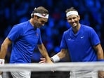 Roger Federer (L) and Rafael Nadal (R) during Laver Cup. Roger Federer (L) and Rafael Nadal (R) during Laver Cup.
