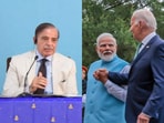 Pakistan's foreign ministry said a joint U.S.-Indian statement was "unwarranted, one-sided, and misleading". (In picture: Pak PM Shehbaz Sharif (L), PM Modi and Biden)