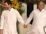 RJD chief Lalu Prasad Yadav and Congress leader Rahul Gandhi. RJD chief Lalu Prasad Yadav and Congress leader Rahul Gandhi.