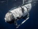 The Titan submersible, operated by OceanGate Expeditions to explore the wreckage of the sunken Titanic off the coast of Newfoundland dives in an undated photograph.