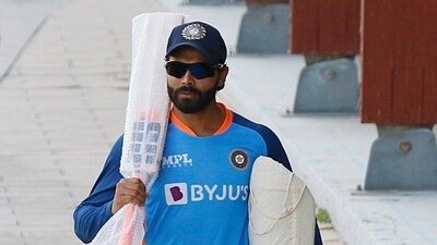 Ravindra Jadeja reacts as India celebrate 10 years of ICC Champions Trophy win (ANI) Ravindra Jadeja reacts as India celebrate 10 years of ICC Champions Trophy win (ANI)