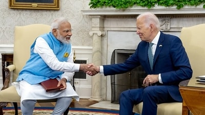 Prime Minister Narendra Modi on Thursday arrived at the US House of Representatives where he addressed the joint session of the US Congress shortly. (ANI) Prime Minister Narendra Modi on Thursday arrived at the US House of Representatives where he addressed the joint session of the US Congress shortly. (ANI)