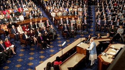 While addressing the meeting, PM Modi said that it is always a great honour to address the US Congress. (ANI) While addressing the meeting, PM Modi said that it is always a great honour to address the US Congress. (ANI)