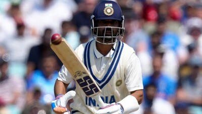 Ajinkya Rahane plays a shot at the ICC World Test Championship Final (AP) Ajinkya Rahane plays a shot at the ICC World Test Championship Final (AP)