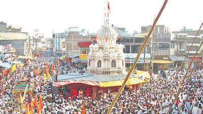 Located in Solapur district in south Maharashtra, 400 km fromMumbai, Pandharpur has a tradition of warkaris coming to the temple town on the 11th day of every fortnight [ekadashi] according to the Hindu calendar - HT Photo 05.03.10 - MAR10 2K10 (Hindustan Times)