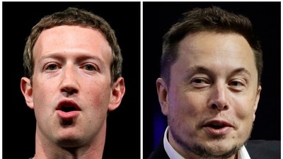 Facebook CEO Mark Zuckerberg, left, and Tesla and SpaceX CEO Elon Musk. Elon Musk and Mark Zuckerberg are ready to fight, offline. In a now-viral back-and-forth seen on Twitter and Instagram this week, the two tech billionaires seemingly agreed to a “cage match” face off. (AP)