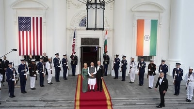 PM Modi said that the state dinner evening has become quite special by the presence of the people of the two countries, as he called them "most precious assets." (PTI) PM Modi said that the state dinner evening has become quite special by the presence of the people of the two countries, as he called them "most precious assets." (PTI)