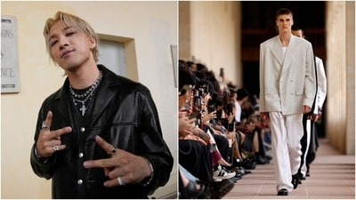 South Korean singer and member of the boy band BigBang, Taeyang, arrives to attend the Givenchy Menswear Spring/Summer 2024. (AP ) South Korean singer and member of the boy band BigBang, Taeyang, arrives to attend the Givenchy Menswear Spring/Summer 2024. (AP )