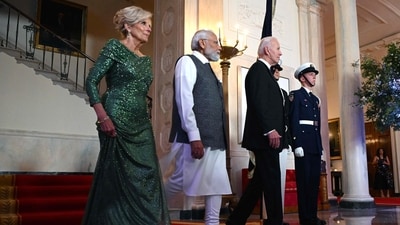 During his speech at the state dinner held, PM Modi also said, "Indian Americans have come a long way in the US and have always found a respectful place in America's Melting Pot. Indian Americans have played a significant role in further strengthening the inclusive society and economy of the US." (AFP) During his speech at the state dinner held, PM Modi also said, "Indian Americans have come a long way in the US and have always found a respectful place in America's Melting Pot. Indian Americans have played a significant role in further strengthening the inclusive society and economy of the US." (AFP)