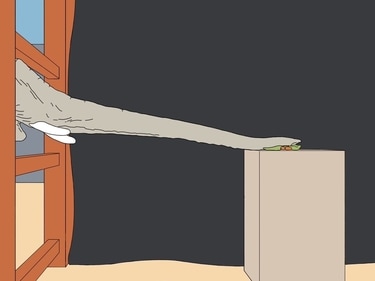 When the trunk is elongate to longer distances, the upper side of the trunk stretches more than the underside (Illustration by Ben Seleb, provided by Andrew Schulz, Georgia Tech)