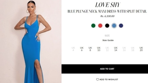 The price of the dress Malaika Arora wore for the photoshoot. (clubllondon.com) The price of the dress Malaika Arora wore for the photoshoot. (clubllondon.com)