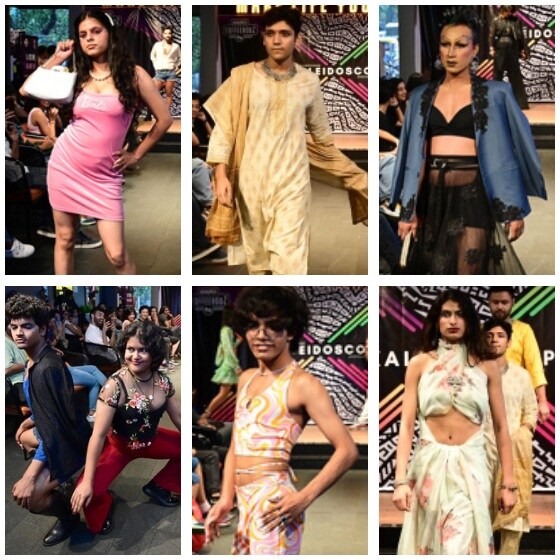 Queer community models walking the ramp at the first-of-its-kind fashion show in city t mark Pride Month (Photos: Ravi Kumar/HT)