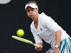 Barbora Krejcikova in action against Linda Fruhvirtova during Birmingham Classic Barbora Krejcikova in action against Linda Fruhvirtova during Birmingham Classic
