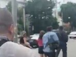 Residents run for cover after explosions rocked Russia's Rostov city. 