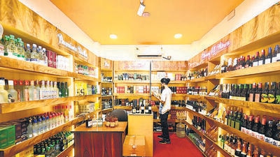 A Delhi government liquor shop at INA Market. (Sanjeev Verma/ HT Photo) A Delhi government liquor shop at INA Market. (Sanjeev Verma/ HT Photo)