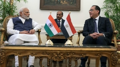 Prime Minister Narendra Modi holds meeting with Egyptian Prime Minister Mostafa Madbouly, in Cairo. ( Arindam Bagchi twitter)