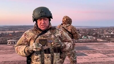 Hours earlier, the Russian authorities had accused Prigozhin of staging an armed mutiny (AP) Hours earlier, the Russian authorities had accused Prigozhin of staging an armed mutiny (AP)